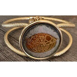 Vintage Gold-Tone Ladies of Shrine Double Band Bracelet With LOS Of NA Medallion